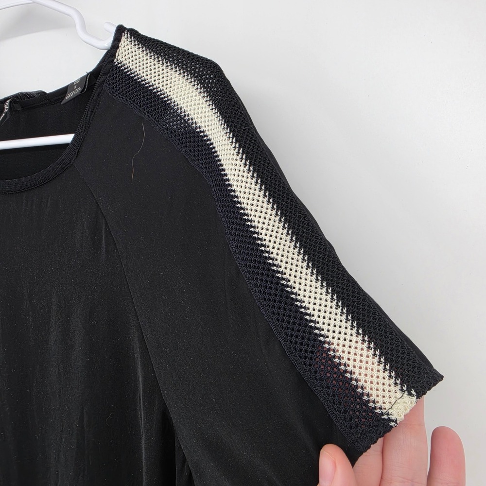 Scotch & Soda Maison Scotch T-Shirt Dress S Black Sporty Mesh Trim Athleisure - Picture 3 of 10